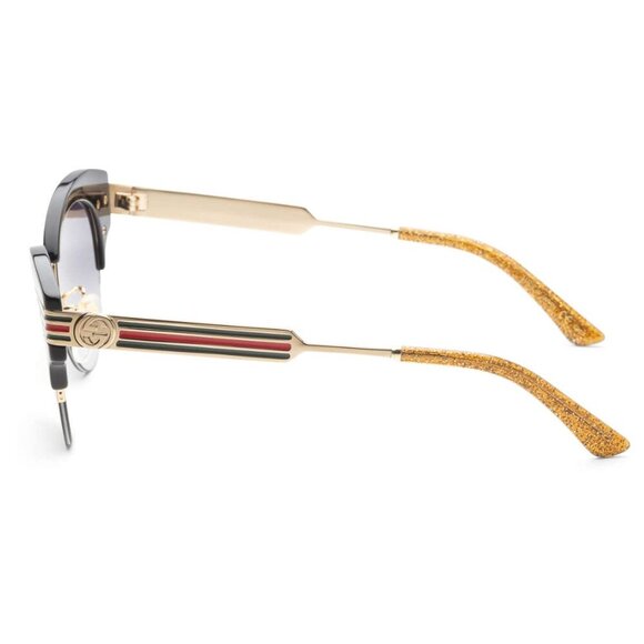 GUCCI Black Cat-Eye Web Accent Sunglasses GG0283S - Picture 3 of 9